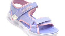 Sandale SKECHERS mov, SOLA GLOW, din piele ecologica