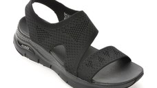 Sandale SKECHERS negre, ARCH FIT, din material textil