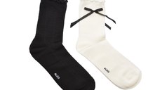 Sosete ALDO alb-negru, CUTIEBOW 003, din material textil