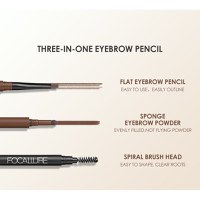 Creion sprancene + fard sprancene Focallure, 01 Gray Brown - 6