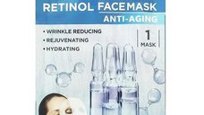 Masca antirid tip servetel Wokali cu Acid Hialuronic si Retinol, 30 ml