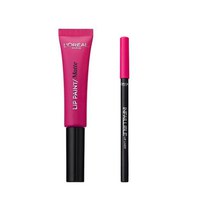 Ruj de buze + Creion contur L'Oreal Lip Kit Paint 202 King Pink - 1