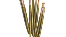 Set de pensule de machiaj Lila, 7 bucati, Verde