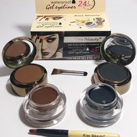Set tus eyeliner gel + fard sprancene Kiss Beauty eyebrow&eyeliner gel - 4