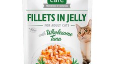 Brit Care Pisici Fillets in Jelly, Ton prielnic, plic hrană umedă fără cereale pisici junior, (în sos), 85g