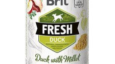 Brit Fresh, Rață cu Mei, Conservă hrană umedă fară cereale câini, (în aspic), 400g