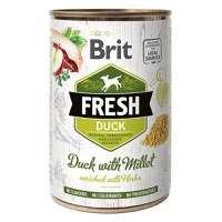 Brit Fresh, Rață cu Mei, Conservă hrană umedă fară cereale câini, (în aspic), 400g - 1