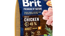 Brit Premium By Nature, Adult Medium Breed, M, Pui, hrană uscată câini, 3kg