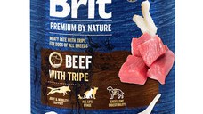 Brit Premium By Nature, Vită și Burtă, Conservă hrană umedă fără cereale câini, (pate), 800g