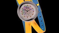 Ceas de dama Folli Follie WF13F029SSU cu display analog si curea din piele albastra