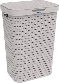 Cos rufe cu capac din plastic cappuccino Rotho Country 50 L - 1
