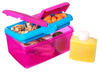 Cutie alimente din plastic 3 comp+sticluta apa Sistema Lunch Box Quaddie 2L - 1