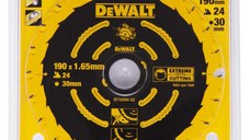 Disc DeWALT DT10304 pentru lemn 24dinti 190x1.65x30mm Corded Extreme -