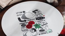 Platou servire pizza opal model reteta Bormioli Ronda 33 cm
