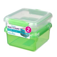 Set 2 cutii depozitare alimente plastic Sistema Lunch Plus 1.2 L si Sandwich To Go 450 ml - 1