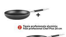 Set 2 tigai profesionale non stick Chef Plus Fest 26 cm si 24 cm