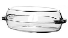 Vas Oval Sticla Termorezistenta Cu Capac Pasabahce 2360 ml h 6 cm