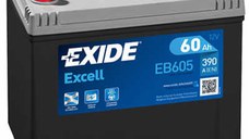 EXIDE EXCELL 12V 60Ah 390A - Borna Inversa (stanga +)