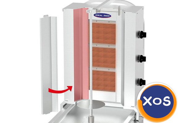 Aparat kebab, Grill kebab cu 3 arzatoare, Ideal Inox, GPL