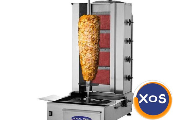 Aparat kebab, Grill kebab cu 4 arzatoare, motor jos, GPL