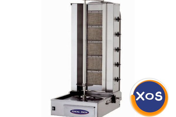 Aparat kebab, Grill kebab cu 5 arzatoare, motor jos, GPL