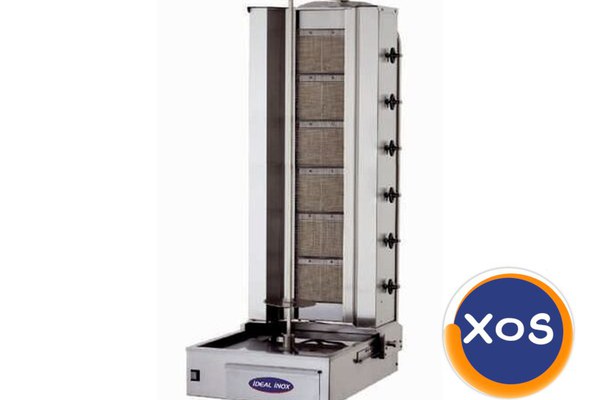 Aparat kebab, Grill kebab cu 6 arzatoare, motor jos, GPL