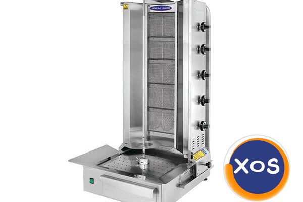 Aparat shaorma cu 5 arzatoare, Ideal Inox, motor jos