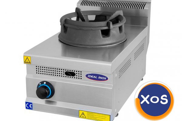 Aragaz cu un foc tip wok, Ideal Inox, suport vesela din fonta