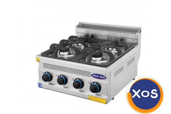 Aragaz profesional 4 focuri, Ideal Inox, gaz natural, Linia 630