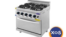 Aragaz profesional 4 focuri si cuptor, Ideal Inox, GPL, Linia 700