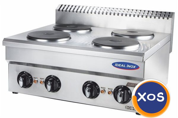 Aragaz profesionala electric, 4 plite, Ideal Inox, Linia Eco