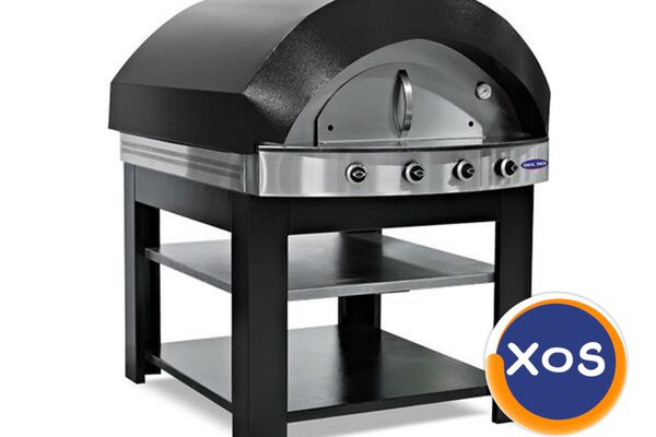 Cuptor profesional pizza pe gaz, Ideal Inox, 6 pizza x 25 cm , 4 pizza