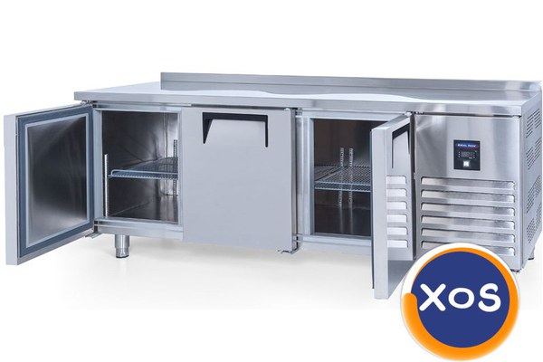 Frigider horeca tip masa din inox cu 3 usi, Ideal Inox, 2000x600x600