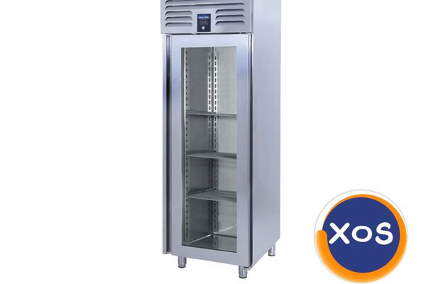 Frigider profesional inox cu 1 usa din sticla, Ideal Inox, 610 l, 700x