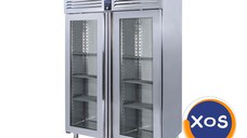 Frigider profesional inox cu 2 usi din sticla, Ideal Inox, 1150 l, 140