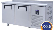 Frigider profesional tip masa din inox cu 2 usi, Ideal Inox, tavi pati