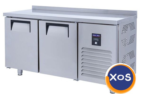 Frigider profesional tip masa din inox cu 2 usi, Ideal Inox, tavi pati