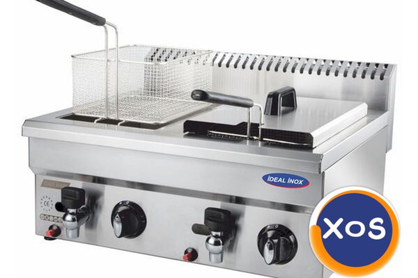 Friteuza profesionala dubla, Ideal Inox, Butelie, 10+10 l, Linia Eco
