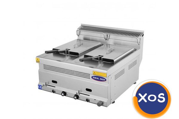 Friteuza profesionala dubla, Ideal Inox, GPL, 8+8 l, Linia 630