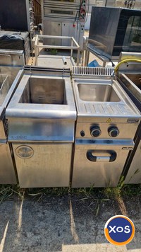Friteuză profesională dublă, second-hand, cu suport inclus. - 2
