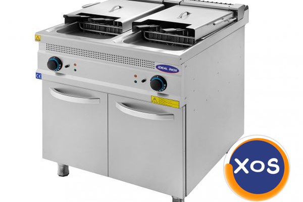 Friteuza profesionala electrica 2x24 l cu spatiu depozitare