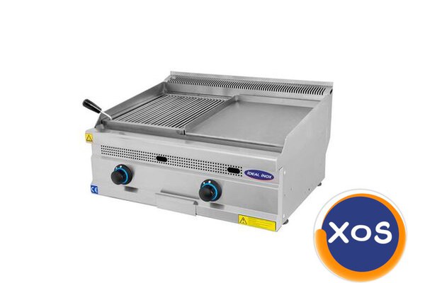 Gratar cu roca vulcanica si placa neteda, Ideal Inox, GPL, Linia 630