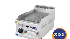 Gratar profesional cu suprafata neteda si striata, Ideal Inox, gaz,