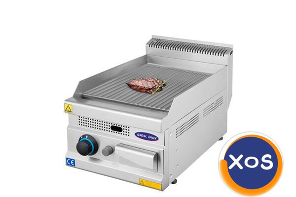 Gratar profesional cu suprafata striata, Ideal Inox, GPL, Linia 700