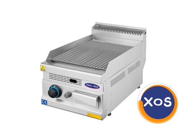 Gratar profesional cu suprafata striata, Ideal Inox, Linia 700