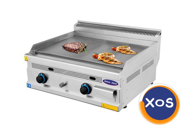 Gratar profesional placa striata, Ideal Inox, GPL, Linia 630