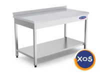 Masa de lucru inox cu polita si rebord, Ideal Inox, 1800x600x850 00064 - 1