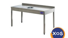 Masa inox cu spatiu pentru resturi , Ideal Inox, 1900x700x850