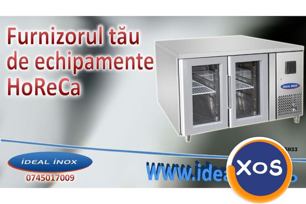 Masa inox rece cu 2 usi din geam, Ideal Inox, 280 l
