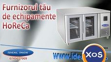 Masa inox rece cu 2 usi din geam, Ideal Inox, 280 l